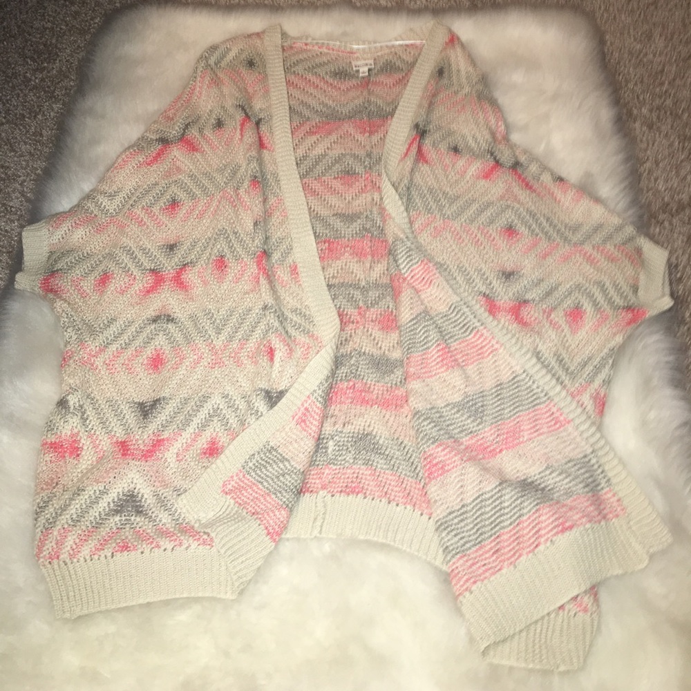 short sleeve colorful cardigan